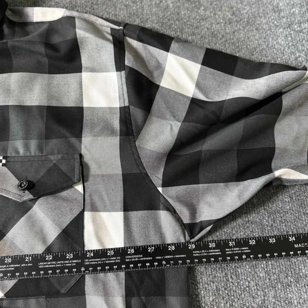 Dixxon Flannel Finish Line Black/White Buffalo Plaid Long Sleeve Mens 4X
